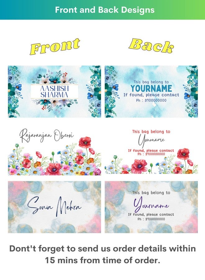 Yellow Nuts Personalized Travel Luggage Tags Pack of 3 School Bag Name Labels Suitcase Air Travel Travel Id for Kids Girls Boys - Image 5